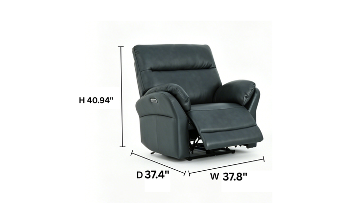 Klaussner Ravello Leather Reclining Chair with USB Port
