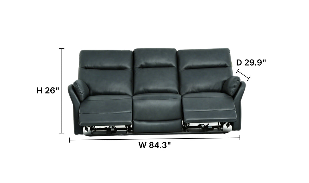 Klaussner Ravello Leather Reclining Sofa with USB Port