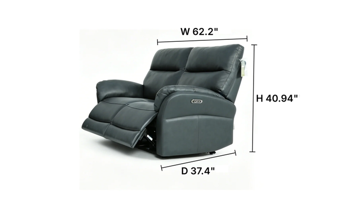 Klaussner Ravello Leather Reclining Loveseat with USB Port