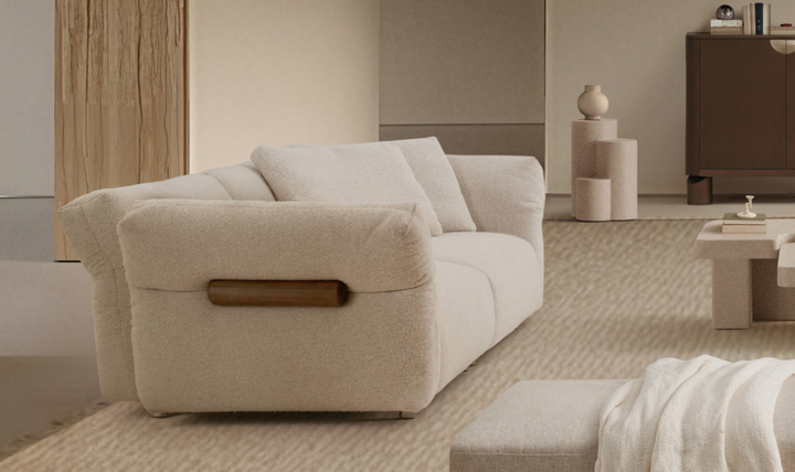 Klaussner Rilasso White Fabric Sofa-Jennifer Furniture