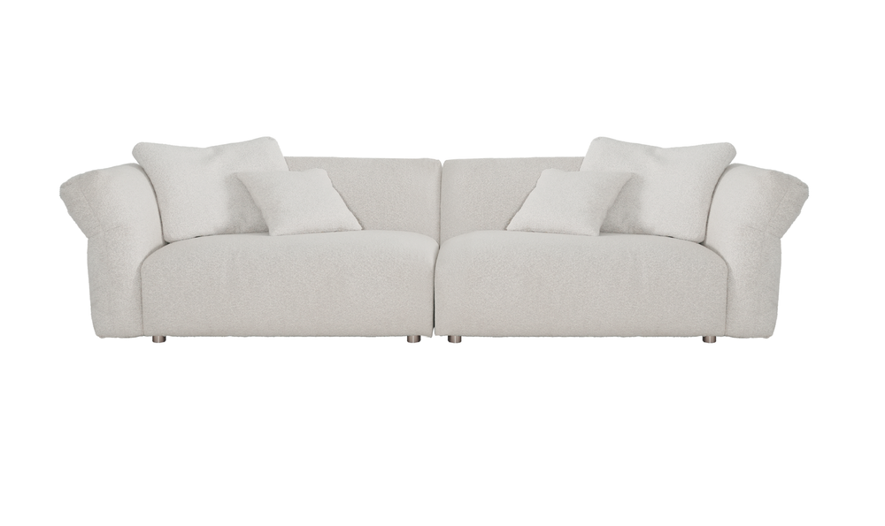 Klaussner Rilasso White Fabric Sofa-Jennifer Furniture