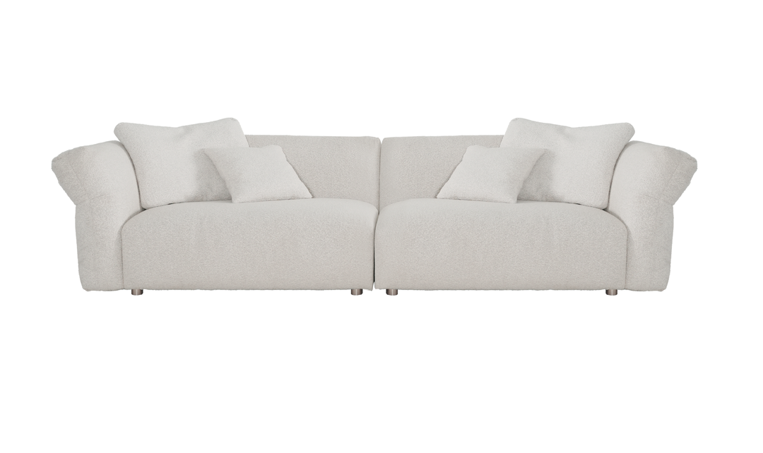 Klaussner Rilasso White Fabric Sofa-Jennifer Furniture
