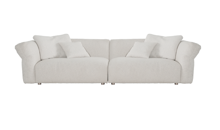 Klaussner Rilasso White Fabric Sofa-Jennifer Furniture