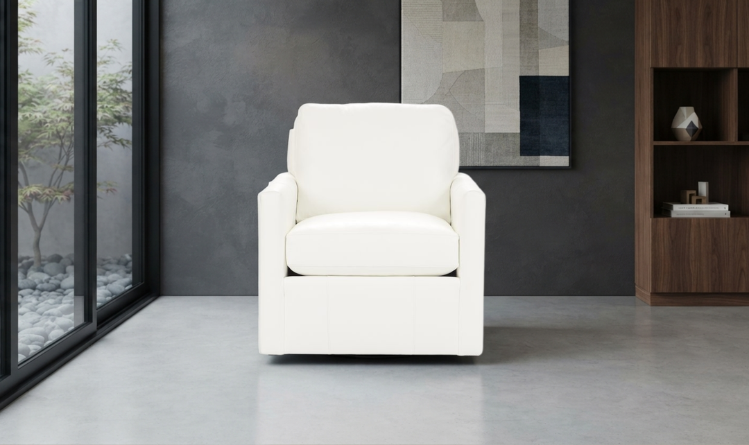 Klaussner Savannah Swivel Chair with Flared Track Arms-Jenniferfurniture