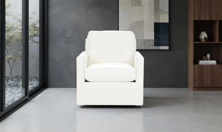 Klaussner Savannah Swivel Chair with Flared Track Arms-Jenniferfurniture