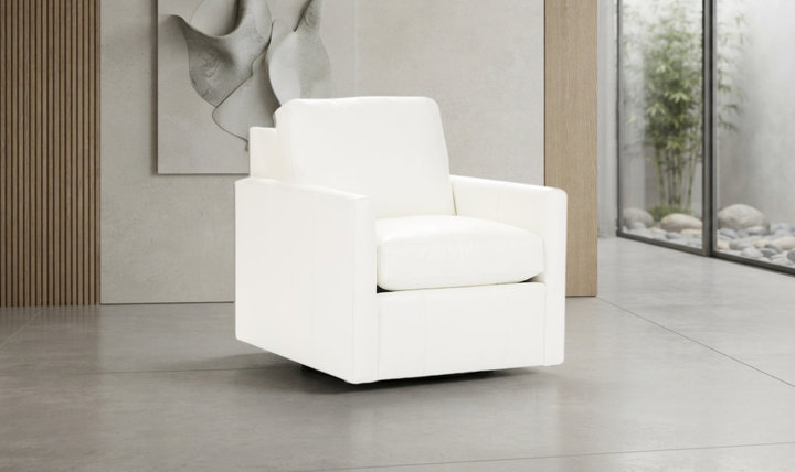 Klaussner Savannah Swivel Chair with Flared Track Arms-Jenniferfurniture