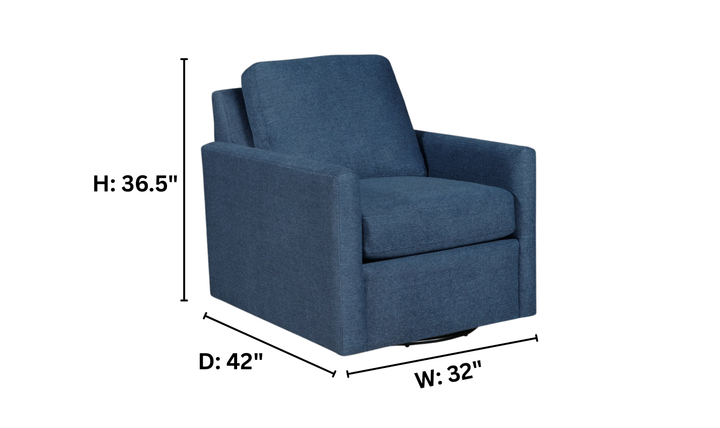 Klaussner Savannah Swivel Chair with Flared Track Arms-Jenniferfurniture