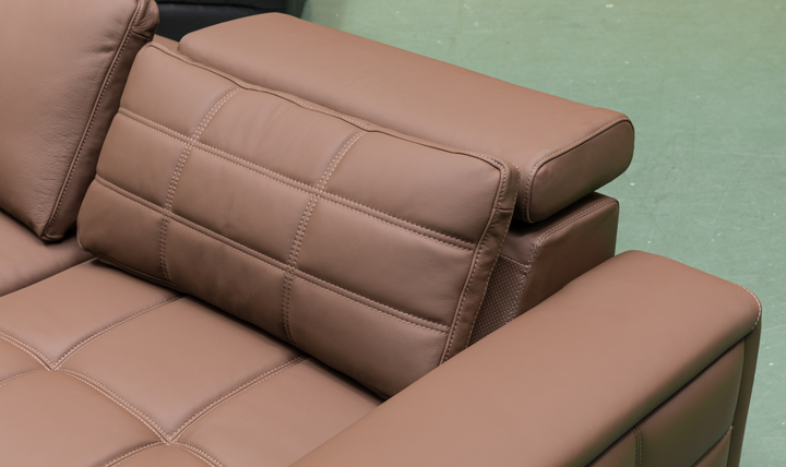 Klaussner Serenity 3-seater Brown Leather Power Reclining Sofa-Jennifer Furniture