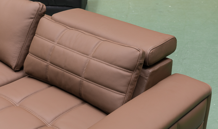 Klaussner Serenity 3-seater Brown Leather Power Reclining Sofa-Jennifer Furniture