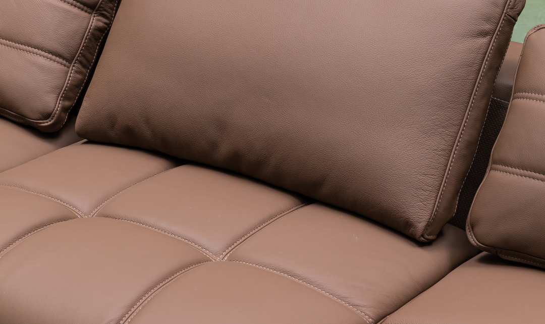 Klaussner Serenity 3-seater Brown Leather Power Reclining Sofa-Jennifer Furniture