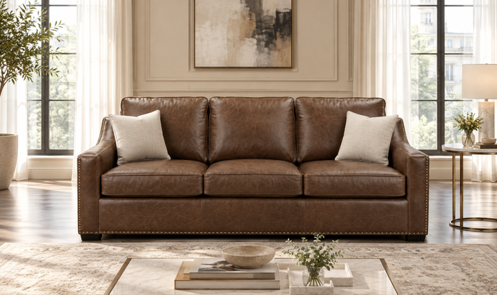 Klaussner Sutton Upholstery Sofa with Slope Arms