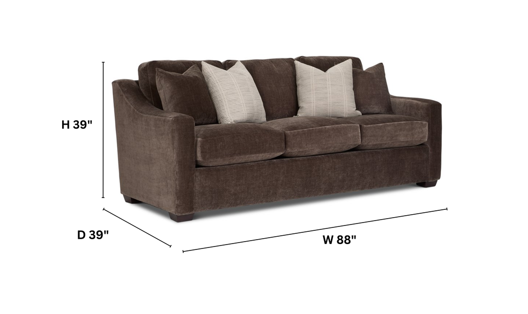 Klaussner Karson Upholstery XL Sofa With Accent Pillows