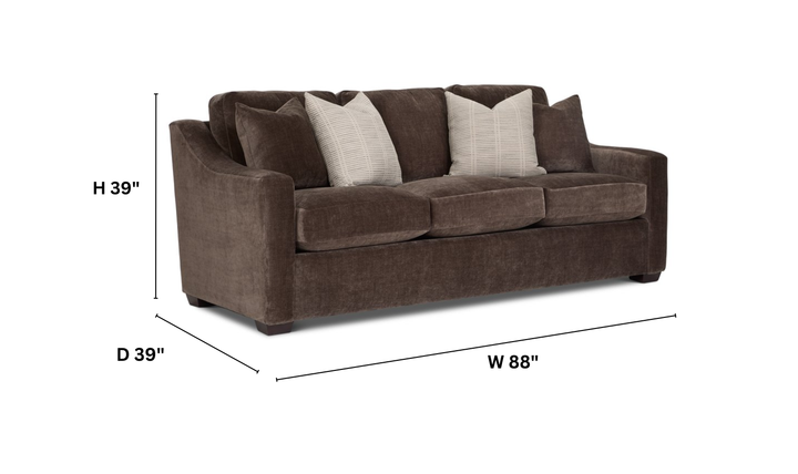 Klaussner Karson Upholstery XL Sofa With Accent Pillows