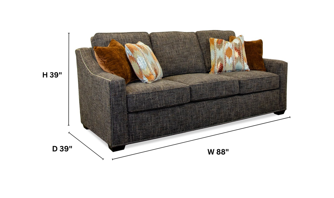 Klaussner Sutton Upholstery Sofa with Slope Arms