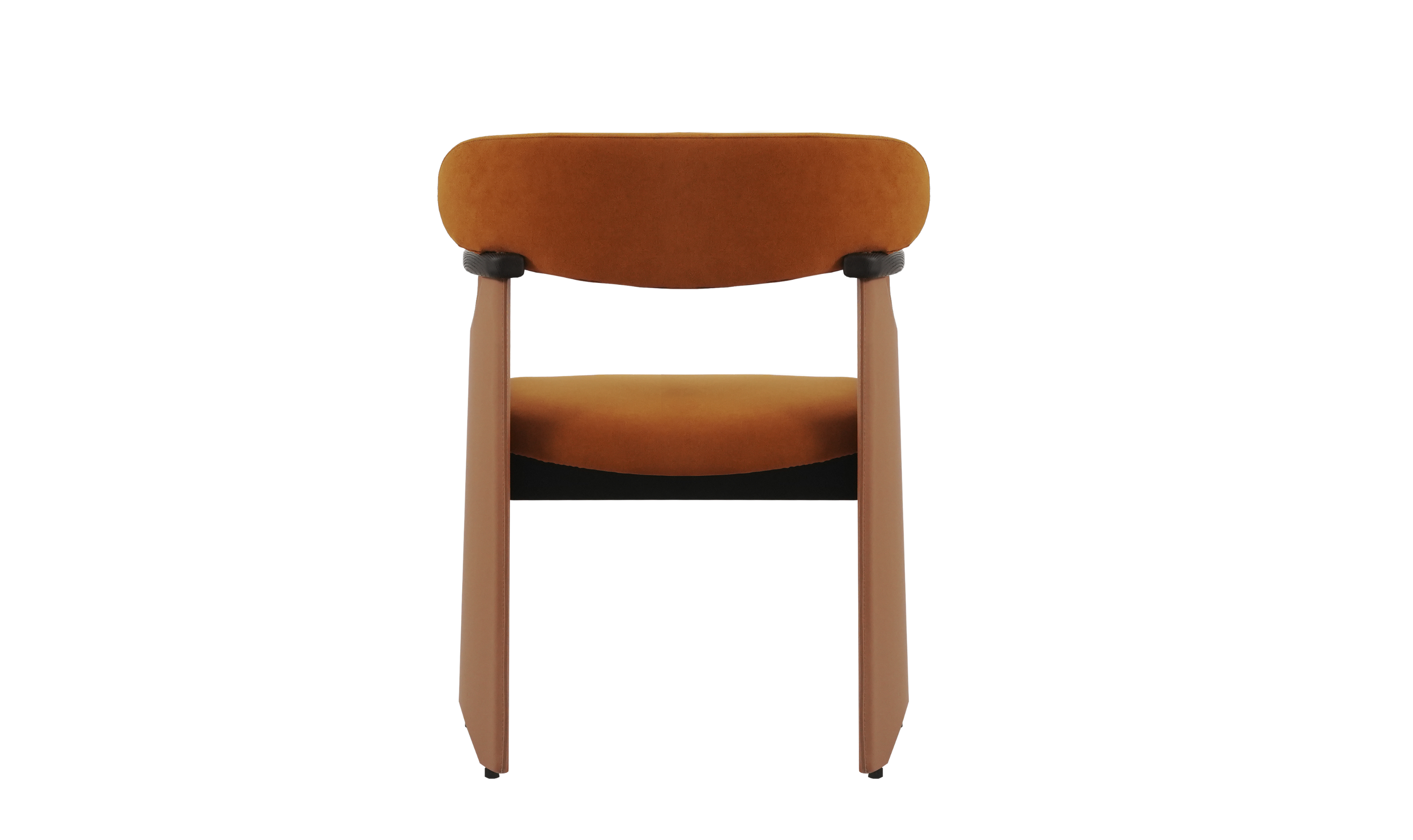 Klaussner Velyx Dirty Orange Leather Arm Chair-Jennifer Furniture