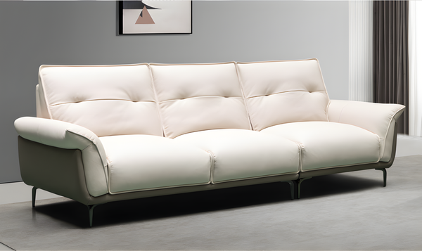 Klaussner Vento 3-seater Leather Sofa with Cushion Seat and Tufted Back