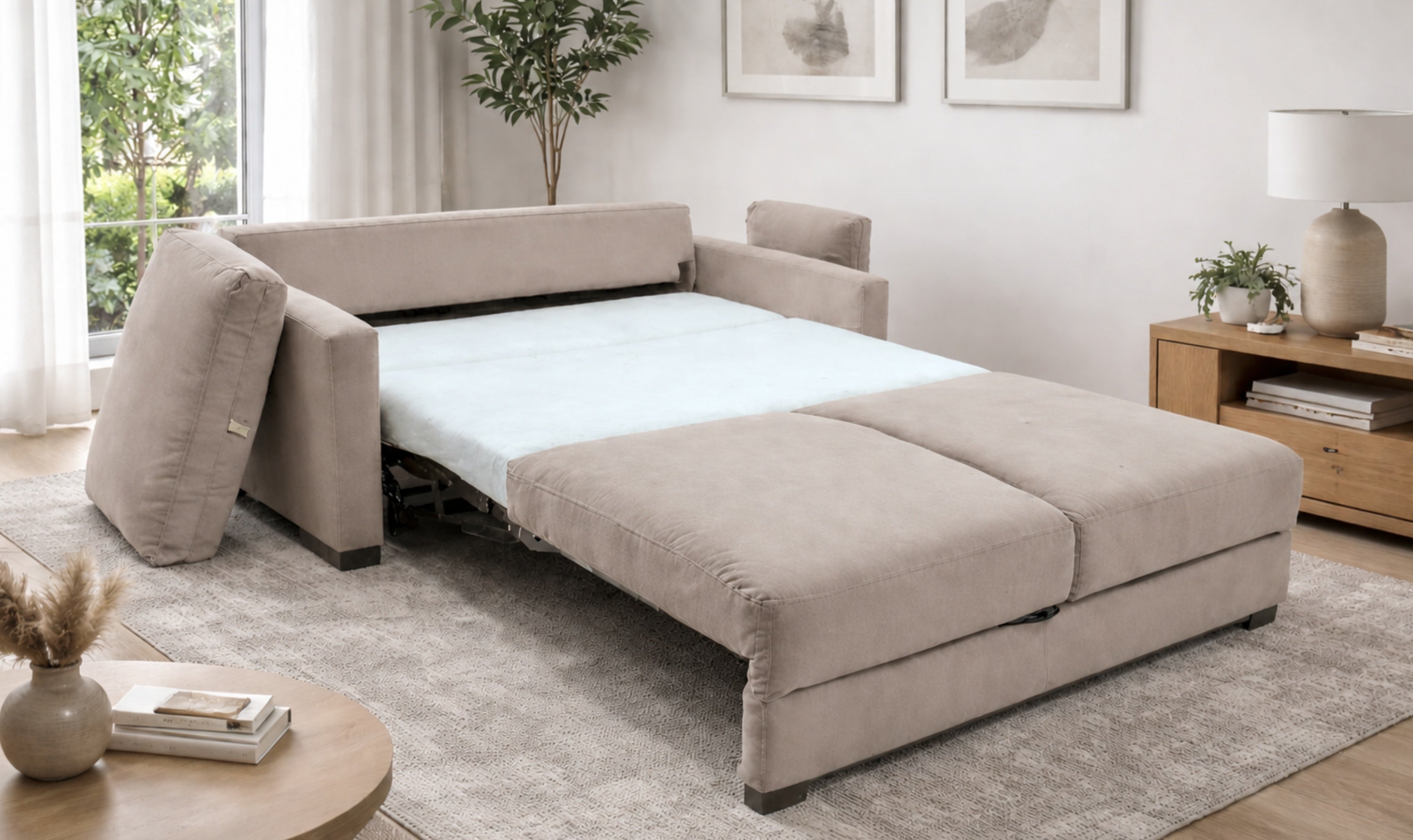 Klaussner Weston Fabric Queen Sleeper Sofa with Stalmot Puma Mechanism