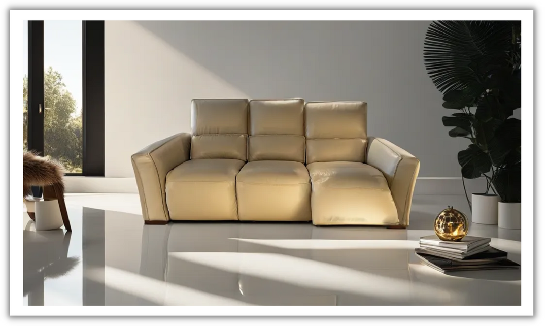 Florida Leather Power Reclining Sofa in Gray