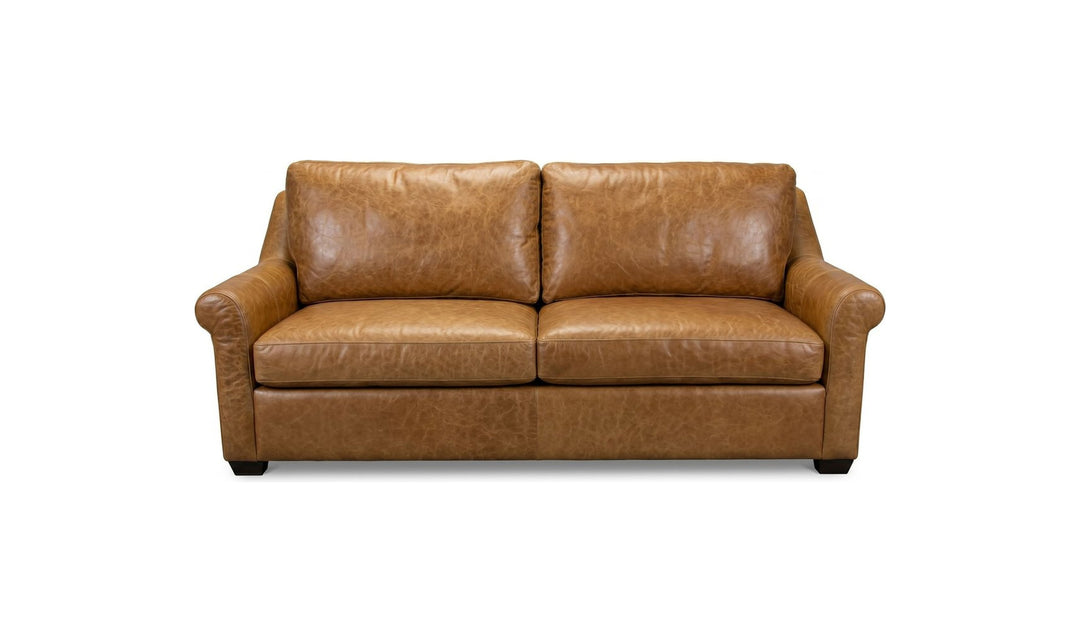 Klaussner Tucson Fabric & Leather Sofa with Rolled Arms - Leather View 1