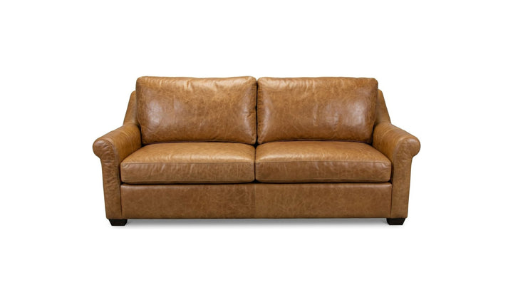 Klaussner Tucson Fabric & Leather Sofa with Rolled Arms - Leather View 1