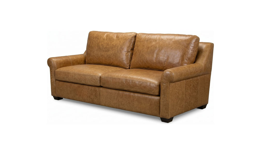 Klaussner Tucson Fabric & Leather Sofa with Rolled Arms - Leather View 2