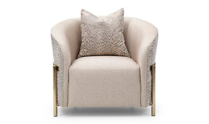 AICO Lisbon Fabric Living Room Set with 5 Accent Pillows