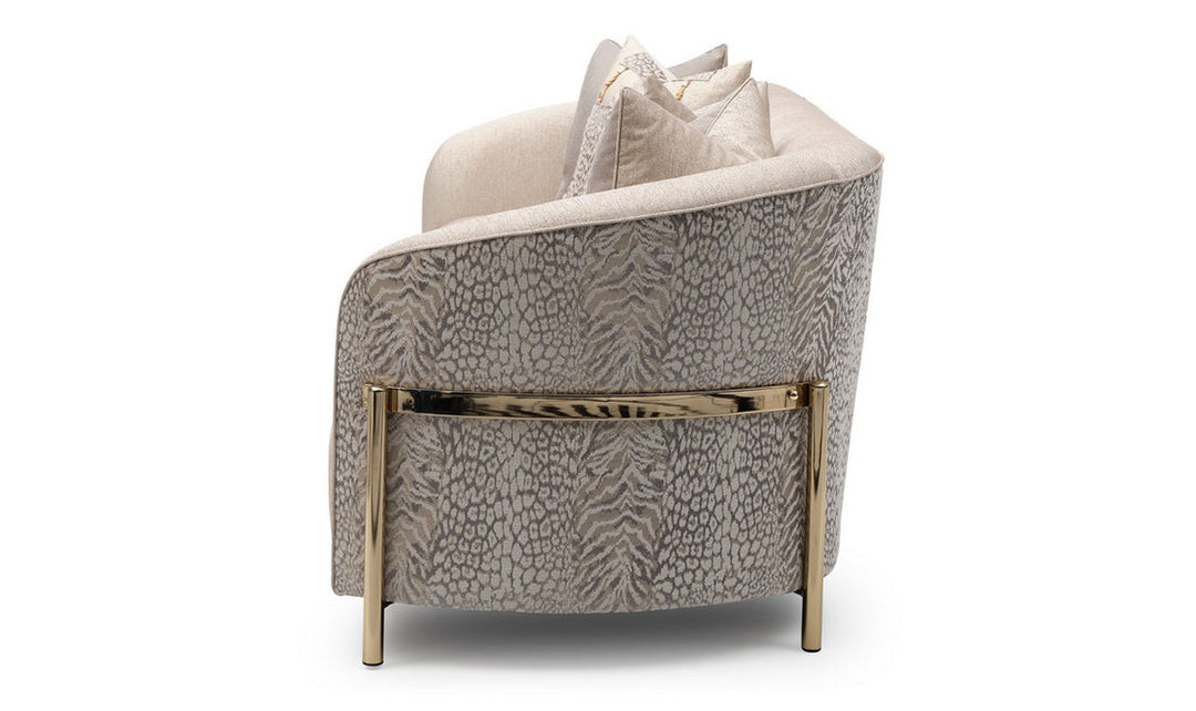 AICO Lisbon Fabric Living Room Set with 5 Accent Pillows