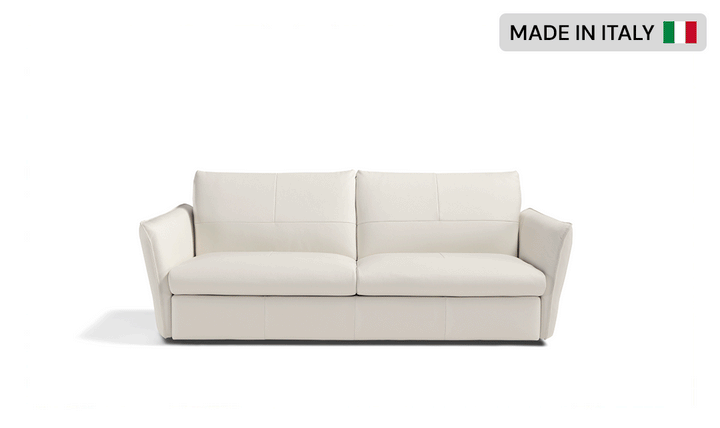 La Casa 2 Seater Leather Sleeper Sofa With Track Arms