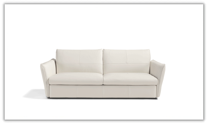 La Casa 2 Seater Leather Sleeper Sofa With Track Arms