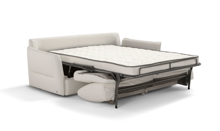 La Casa 2 Seater Leather Sleeper Sofa With Track Arms