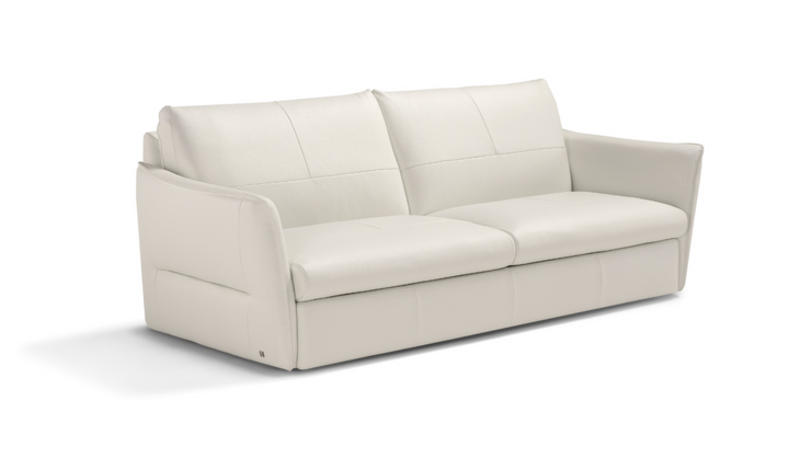 La Casa 2 Seater Leather Sleeper Sofa With Track Arms
