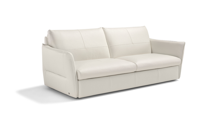 La Casa 2 Seater Leather Sleeper Sofa With Track Arms