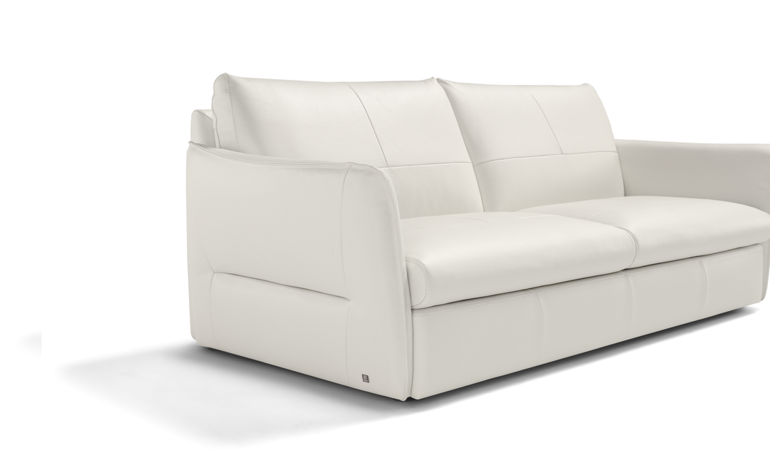 La Casa 2 Seater Leather Sleeper Sofa With Track Arms