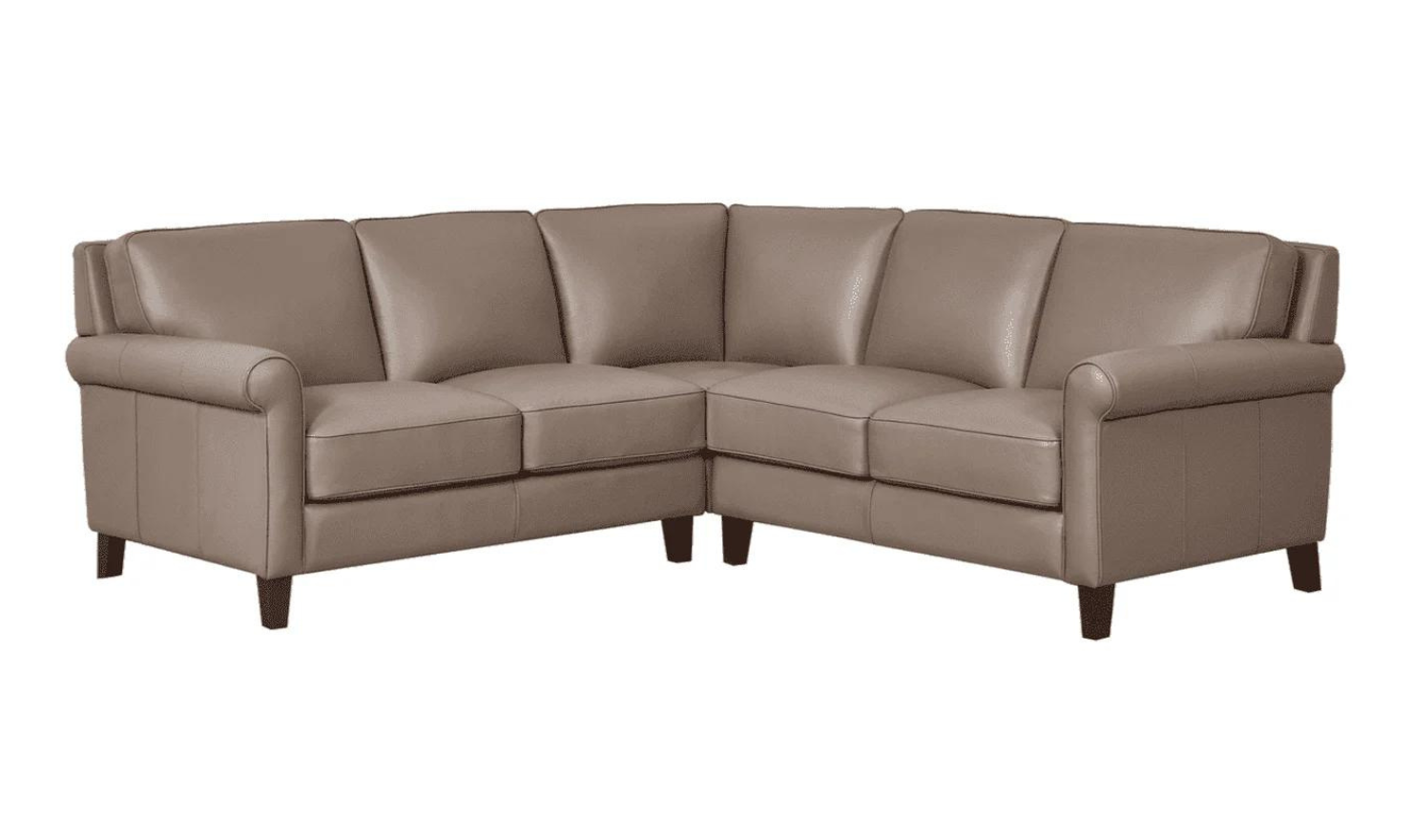 Laguna Leather Sectional Sofa in Taupe Brown-Jennifer Furniture