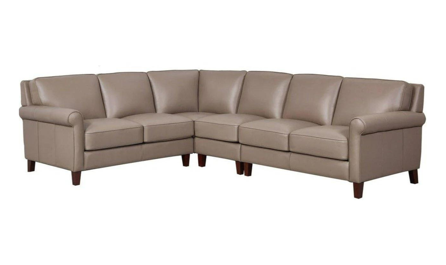 Laguna Leather Sectional Sofa in Taupe Brown-Jennifer Furniture