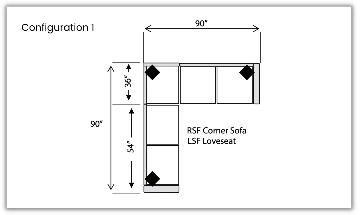 Buy Four Seasons Landon L-Shaped Modular Sectional Sofa Online