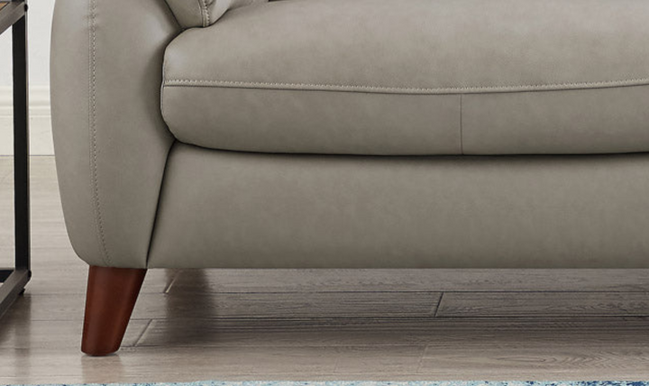 Lara Leather 2-Seater Sofa With Wooden Legs-Jennifer Furniture