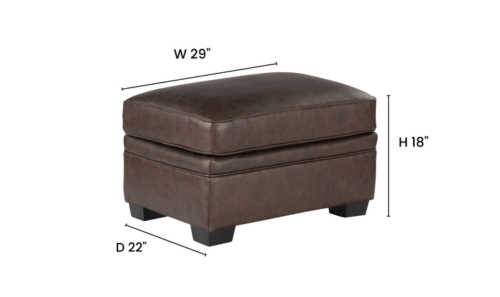 Leather Italia Dalton Brown Leather Living Room Set