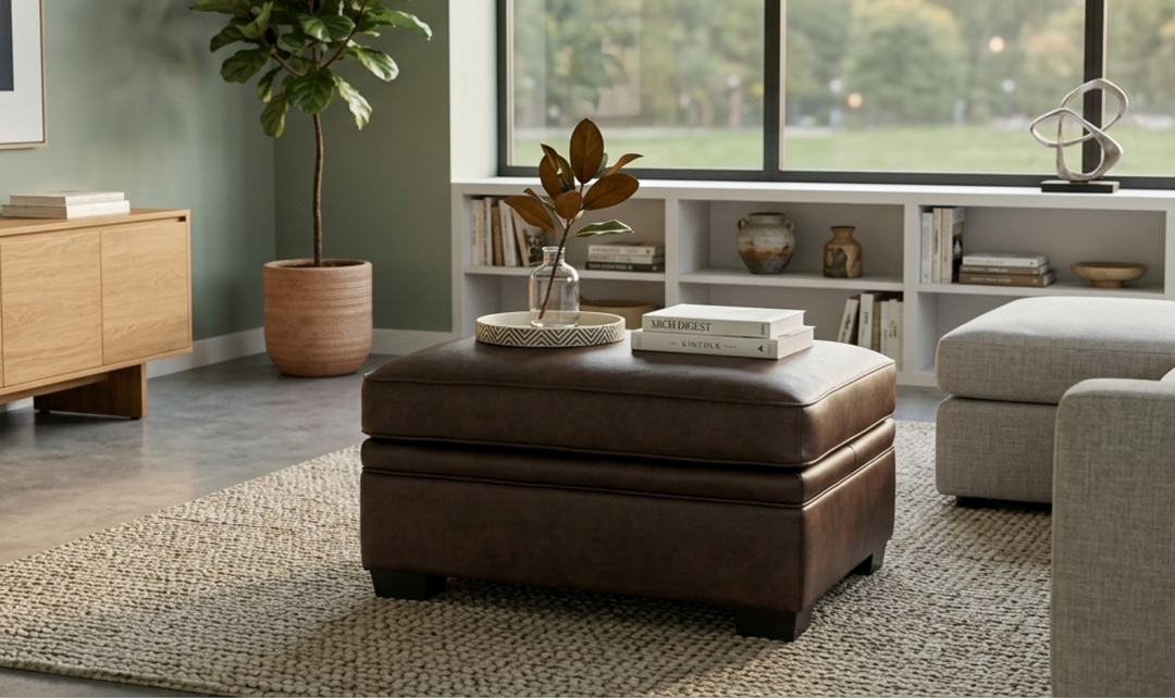 Leather Italia Dalton Brown Leather Living Room Set