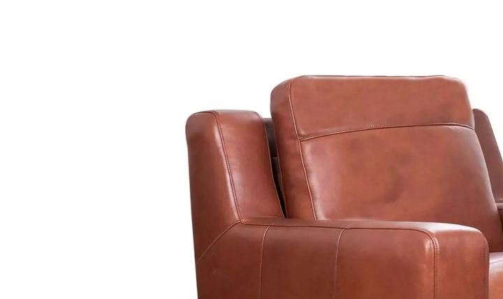 Leather Italia Finnley Brown Auburn Leather Chair With Track Arm-Jennifer