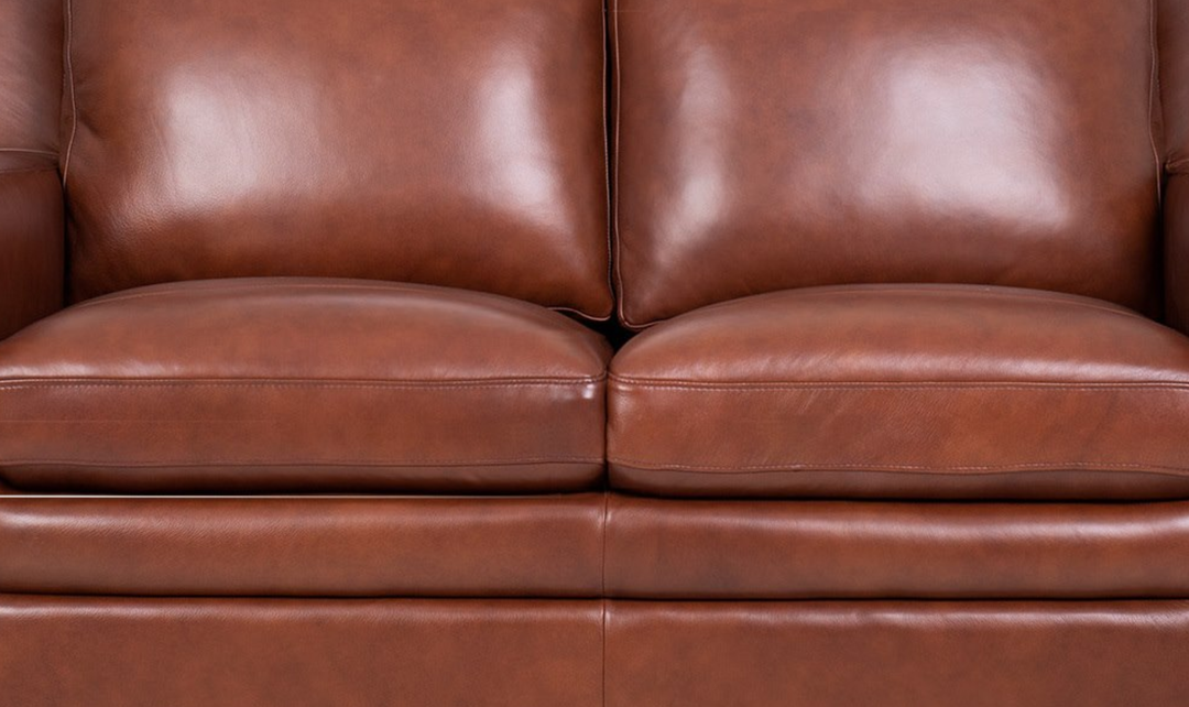 Leather Italia Finnley Brown Leather Loveseat With Track Arm