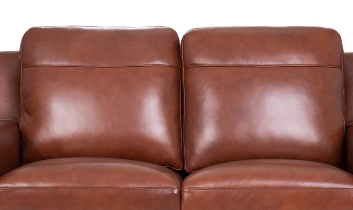 Leather Italia Finnley Brown Leather Loveseat With Track Arm