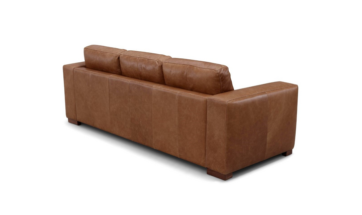 Leather Italia Inglewood 3-Seater Queen Sleeper Sofa In Vintage Brown Derby