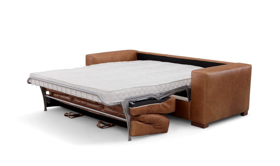 Leather Italia Inglewood 3-Seater Queen Sleeper Sofa In Vintage Brown Derby-jennifer furniture