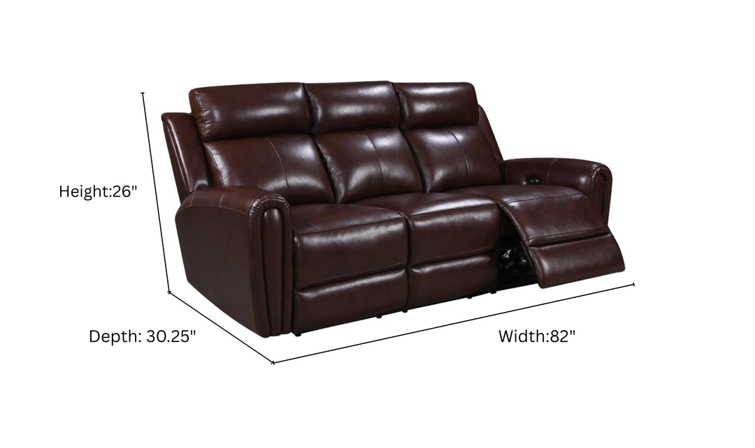 Leather Italia Jonathan 3-Seater Leather Power Reclining Sofa