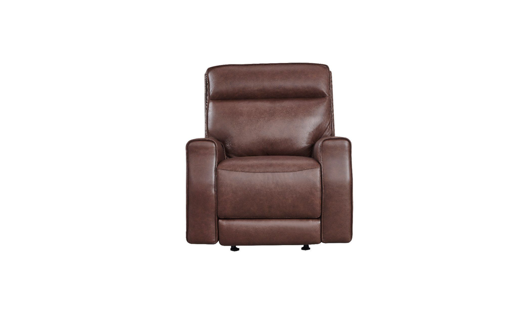 Leather Italia Sydney Brown Heritage Leather Power Glider Recliner - Jennifer Furniture