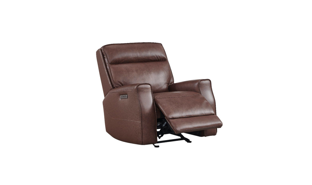 Leather Italia Sydney Brown Heritage Leather Power Glider Recliner - Jennifer Furniture