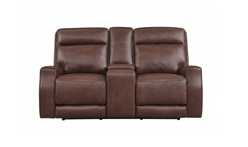 Leather Italia Sydney Leather Zero Gravity Power Reclining Loveseat with Console-Jennifer