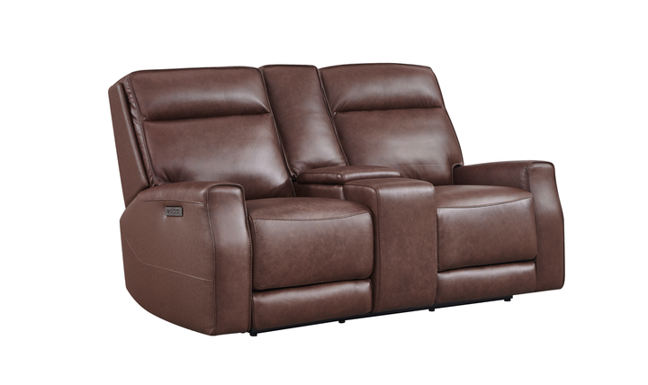 Leather Italia Sydney Leather Zero Gravity Power Reclining Loveseat with Console-Jennifer