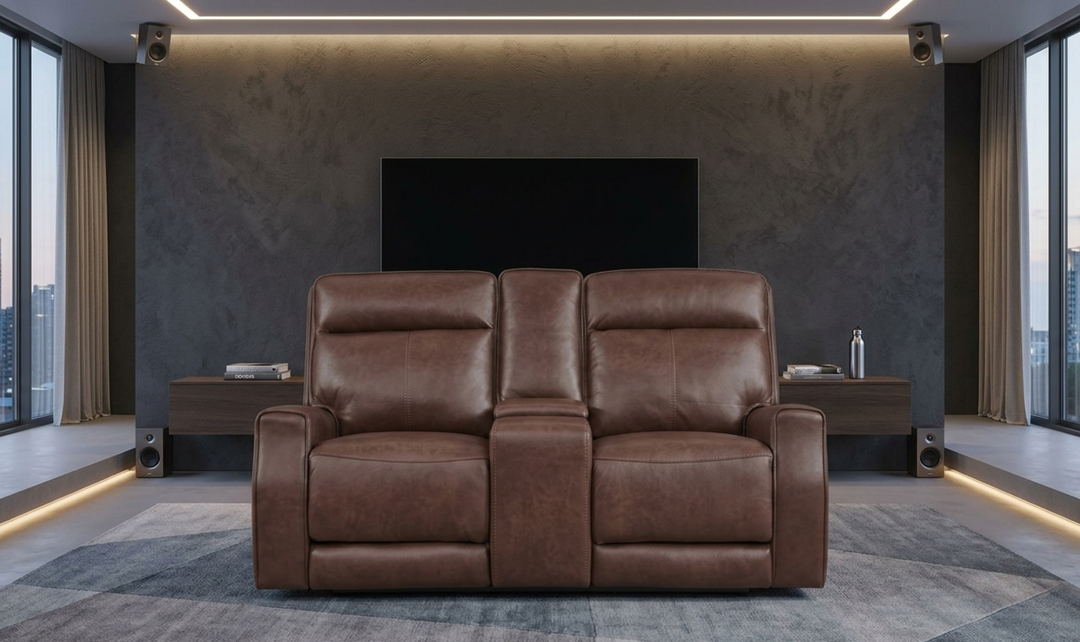 Leather Italia Sydney Leather Zero Gravity Power Reclining Loveseat with Console-Jennifer